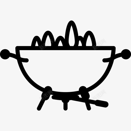 烤架烹饪火图标svg_新图网 https://ixintu.com 火 火焰 烤架 烹饪 美味烤架烧烤轮廓