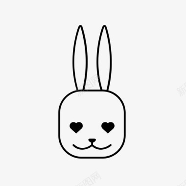 爱兔子复活节兔子图标图标