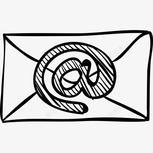 电子邮件素描信封与阿罗巴标志界面社交媒体手绘图标svg_新图网 https://ixintu.com 电子邮件素描信封与阿罗巴标志 界面 社交媒体手绘