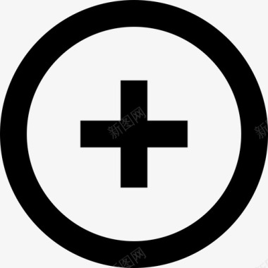 圆形添加按钮材质单色图标图标
