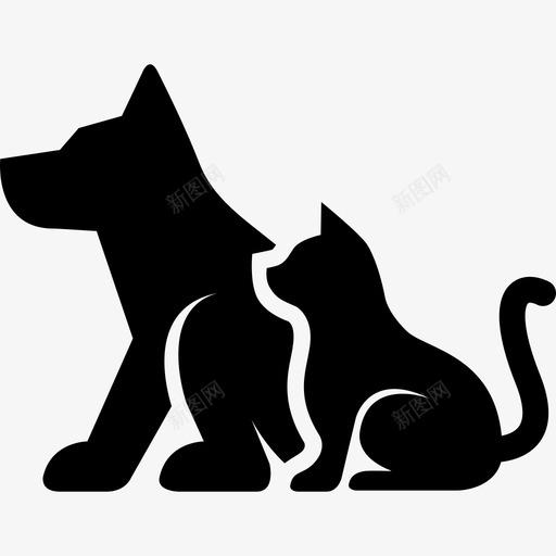 猫和狗动物宠物图标svg_新图网 https://ixintu.com 动物 宠物 猫和狗