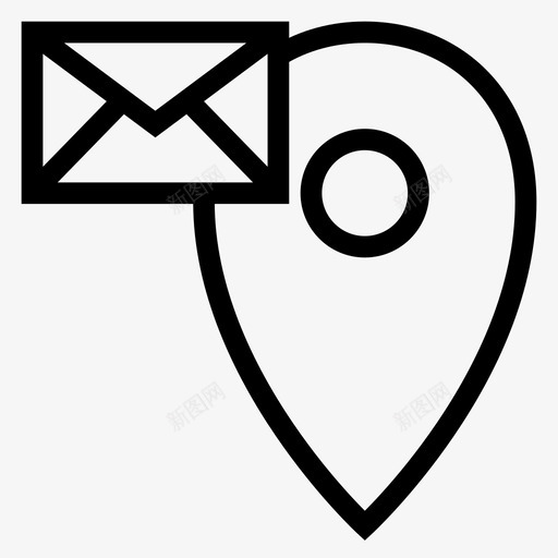 电子邮件位置联系人gps图标svg_新图网 https://ixintu.com gps pin seo营销线图标 导航 电子邮件位置 联系人