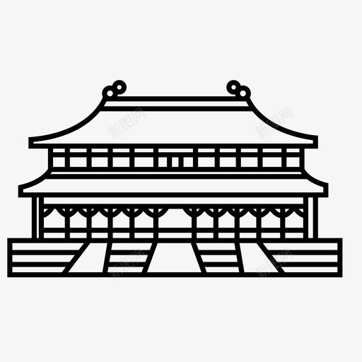 紫禁城亚洲中国图标svg_新图网 https://ixintu.com 中国 亚洲 旅游 紫禁城 著名建筑