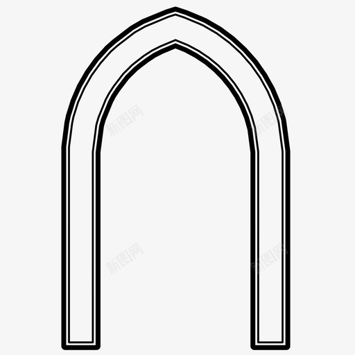 门阿拉伯花纹建筑图标svg_新图网 https://ixintu.com 伊斯兰图案 哥特式 尖拱 建筑 门 阿拉伯花纹