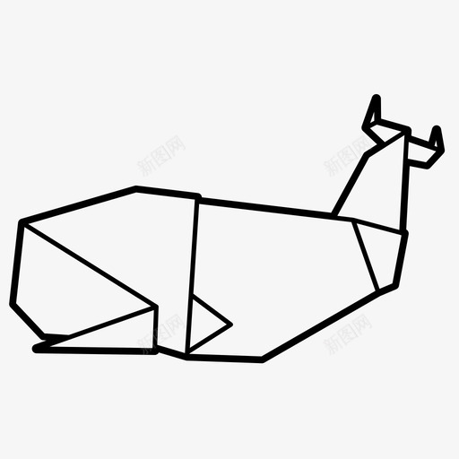 鲸鱼动物折叠图标svg_新图网 https://ixintu.com 几何设计 动物 折叠 折纸 折纸动物 纸 鲸鱼
