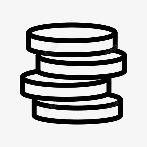 硬币货币堆栈图标svg_新图网 https://ixintu.com 堆栈 硬币 货币 金融