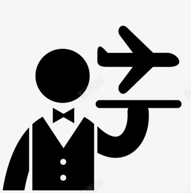 旅行递送飞机请求图标图标