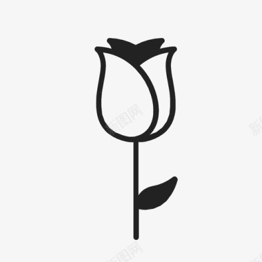玫瑰花朵植物图标图标