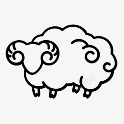 icon观看数绵羊白羊座数羊图标高清图片