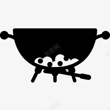 烤架里的煤灰型煤图标图标