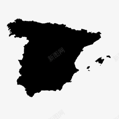 西班牙地图巴塞罗那国家图标图标