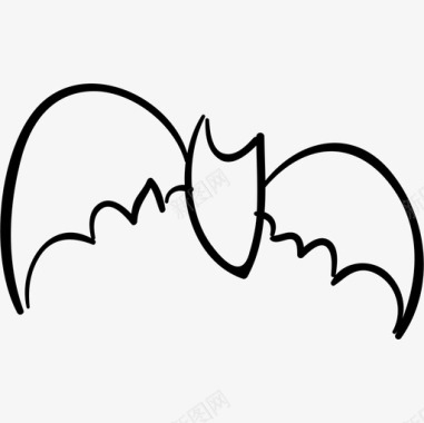 万圣节飞行概述蝙蝠动物万圣节手绘图标图标