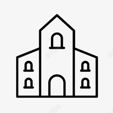 教堂建筑酒馆图标图标