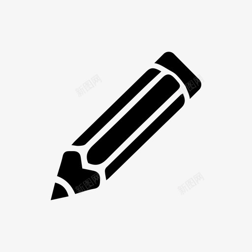铅笔学校文具图标svg_新图网 https://ixintu.com 写作 学校 文具 铅笔