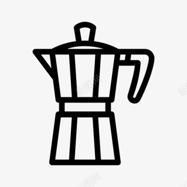 莫卡壶咖啡咖啡机图标图标