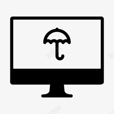 安全电脑雨伞图标图标