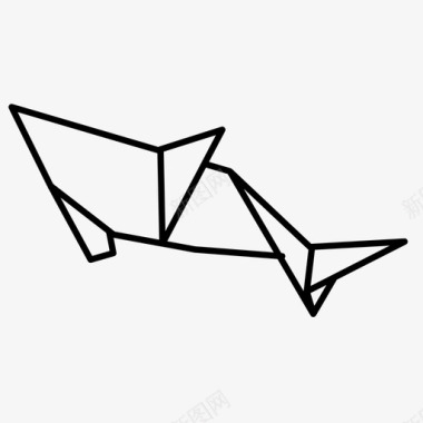 鲨鱼动物折叠图标图标