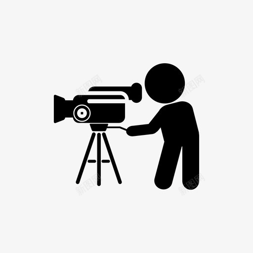 摄像机摄像机操作员摄影师图标svg_新图网 https://ixintu.com 三脚架 拍摄 摄像机 摄像机操作员 摄影师