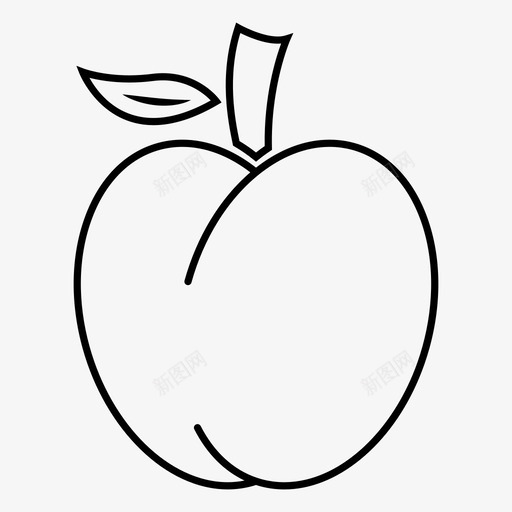 桃子食品水果图标svg_新图网 https://ixintu.com 健康 农具 桃子 水果 自然 食品