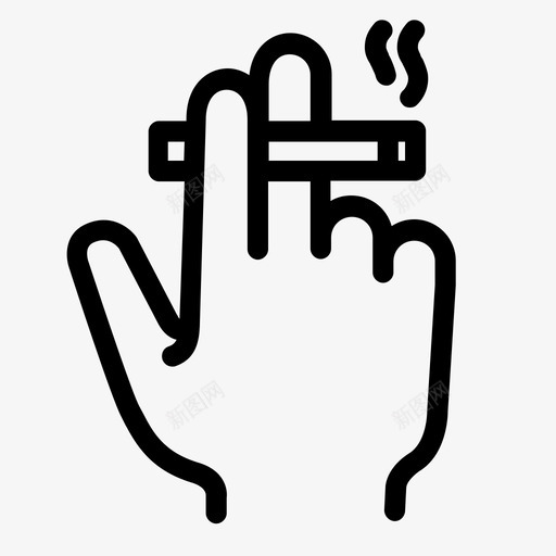 抽烟手指手图标svg_新图网 https://ixintu.com 手 手指 抽烟 烟