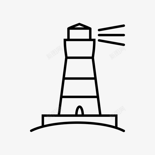 灯塔海滩建筑图标svg_新图网 https://ixintu.com 大海 建筑 旅行 海滩 灯塔
