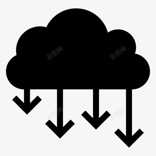 云连接通信互联网图标svg_新图网 https://ixintu.com 云计算字形图标 云连接 互联网 天气 网络 通信