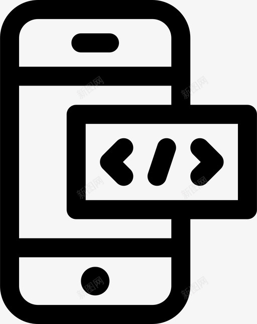 电话代码开发互联网图标svg_新图网 https://ixintu.com 互联网 屏幕第3部分 开发 标记 电话代码 移动 程序