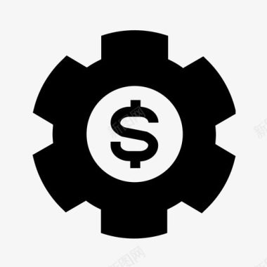 货币设置商业齿轮图标图标