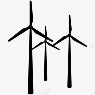 风力涡轮机环保绿色能源图标图标