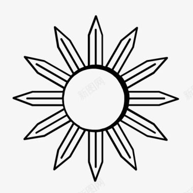 太阳白天花图标图标