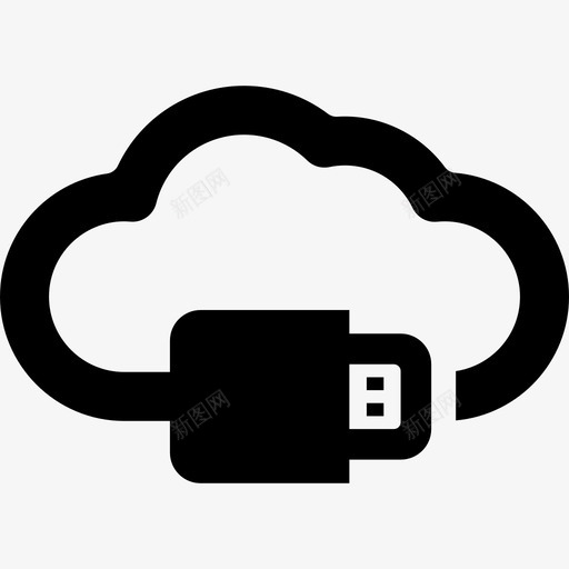 Usb连接到云接口云计算2图标svg_新图网 https://ixintu.com Usb连接到云 云计算2 接口