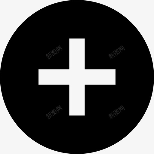 黑色圆圈内添加按钮材质单色图标svg_新图网 https://ixintu.com 单色 材质设计 黑色圆圈内添加按钮