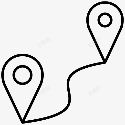 路线目的地路线图图标svg_新图网 https://ixintu.com 材料 目的地 路线 路线图