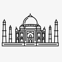印度清真寺泰姬陵建筑印度图标高清图片