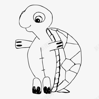 乌龟动物手绘图标图标
