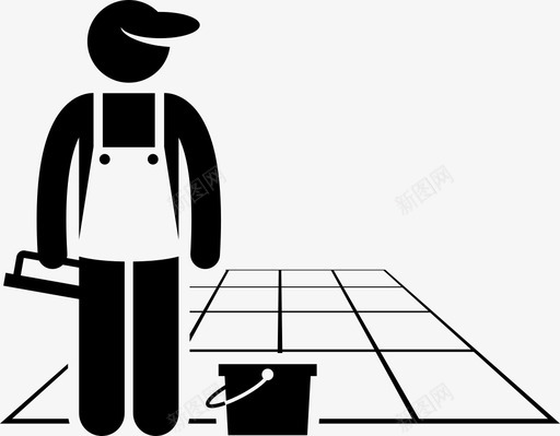 瓷砖地板工作图标svg_新图网 https://ixintu.com 勤杂工 地板 工作 瓷砖 马赛克