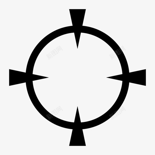 十字准线瞄准定位图标svg_新图网 https://ixintu.com 十字准线 定位 射击 旅行 界面 目标 瞄准