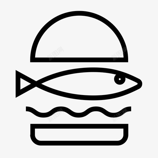 鱼汉堡三明治垃圾食品图标svg_新图网 https://ixintu.com 三明治 垃圾食品 鱼汉堡