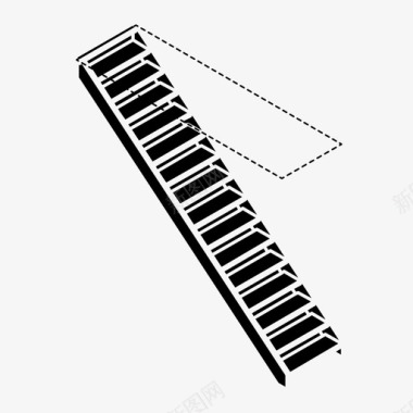 木楼梯上升飞梯图标图标