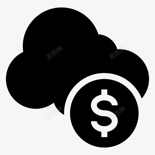 云货币现金硬币图标svg_新图网 https://ixintu.com 云计算字形图标 云货币 天气 现金 硬币 货币