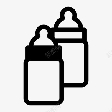 婴儿奶瓶喂养婴儿图标图标