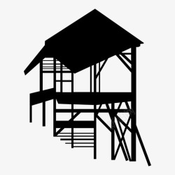 锯木厂纱厂锯木厂建筑图标高清图片