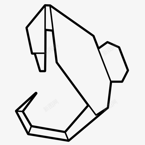 海马动物折叠图标svg_新图网 https://ixintu.com 几何设计 动物 折叠 折纸 折纸动物 海马 纸