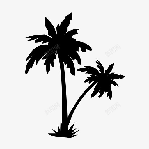 棕榈树椰子树绿色图标svg_新图网 https://ixintu.com 棕榈树 椰子树 绿色