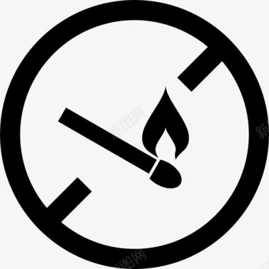 禁止火灾火灾危险火柴图标图标