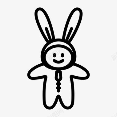 服装孩子兔子图标图标