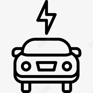 汽车充电电池电力图标图标