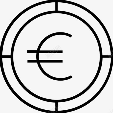 交易欧元欧元硬币图标图标