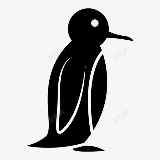 企鹅动物鸟图标svg_新图网 https://ixintu.com 企鹅 动物 北方 寒冷 鸟