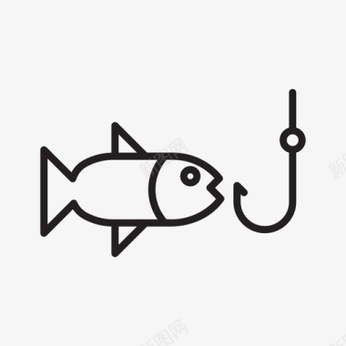 钓鱼鱼饵鱼钩图标图标